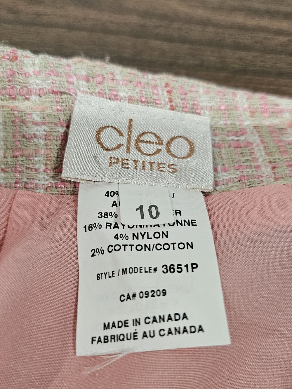 Cleo Petites Pink Tweed Pencil Skirt Sz 10P Bouclé Preppy Coquette Office Party - Picture 5 of 9